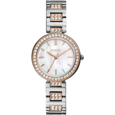 Fossil Karli Three-hand Quartz Crystal Bracelet Watch, 32mm In Metallic