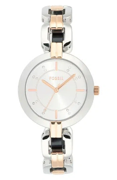 Fossil Kerrigan Two-tone Bracelet Watch, 32mm In White