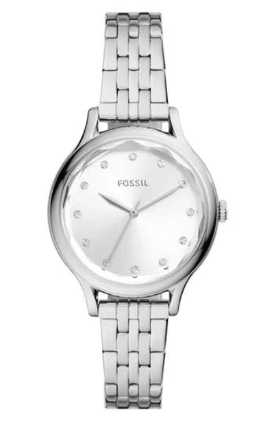 Fossil Laney Three-hand Bracelet Watch, 34mm In Silver
