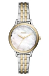 Fossil Laney Two-tone Bracelet Watch, 34mm In Two Tone