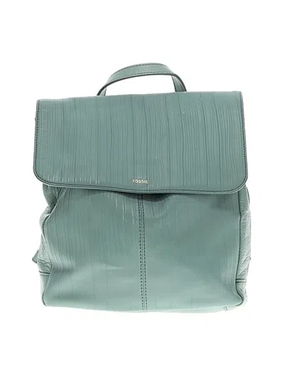 Pre-owned Fossil Leather Backpack In Teal