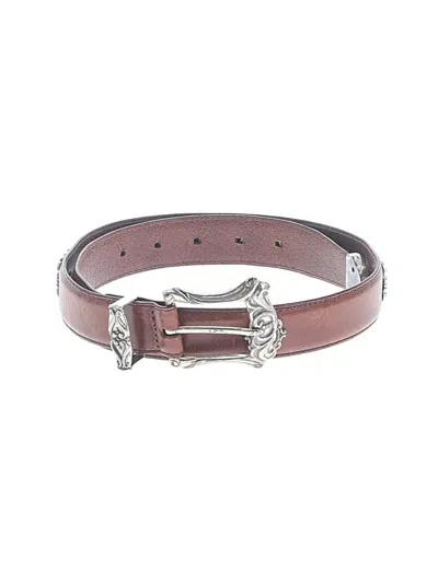 Pre-owned Fossil Leather Belt In Burgundy