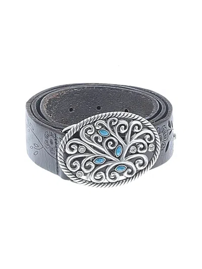 Pre-owned Fossil Leather Belt In Silver