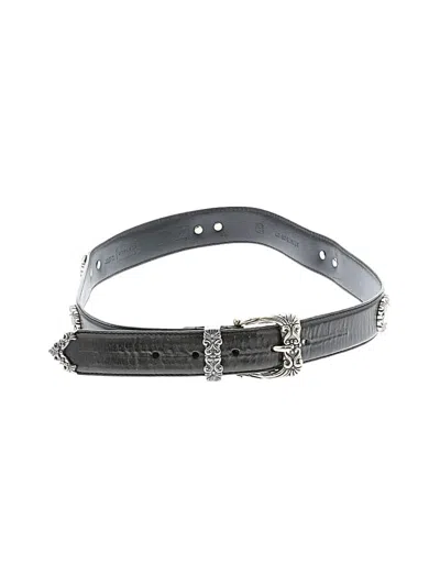 Pre-owned Fossil Leather Belt In Silver