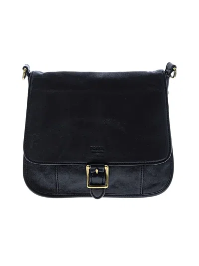 Pre-owned Fossil Leather Crossbody Bag In Black