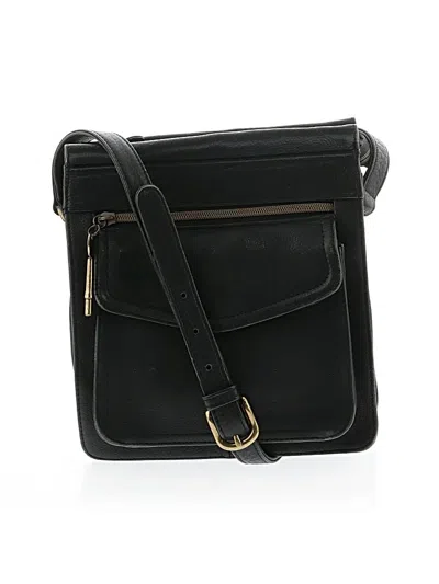 Pre-owned Fossil Leather Crossbody Bag In Black
