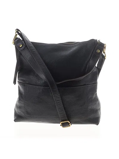 Pre-owned Fossil Leather Crossbody Bag In Black