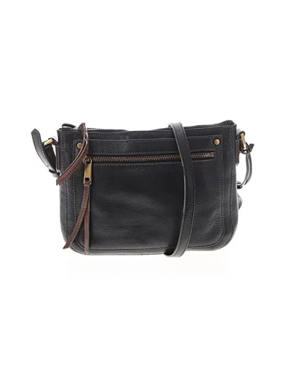 Pre-owned Fossil Leather Crossbody Bag In Black