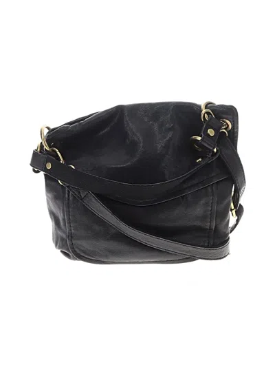 Pre-owned Fossil Leather Crossbody Bag In Black