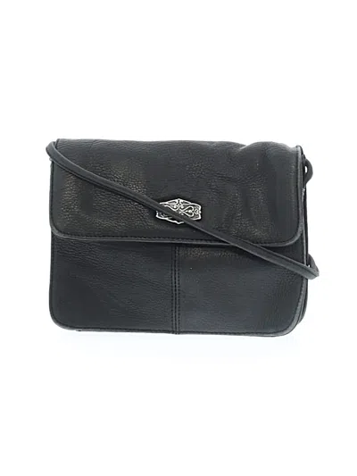 Pre-owned Fossil Leather Crossbody Bag In Black