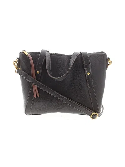 Pre-owned Fossil Leather Crossbody Bag In Black