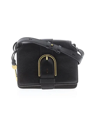 Pre-owned Fossil Leather Crossbody Bag In Black