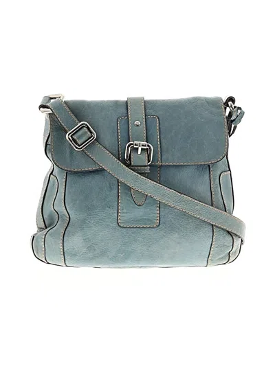 Pre-owned Fossil Leather Crossbody Bag In Blue