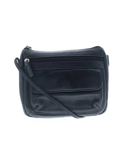 Pre-owned Fossil Leather Crossbody Bag In Blue