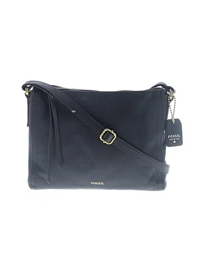 Pre-owned Fossil Leather Crossbody Bag In Blue