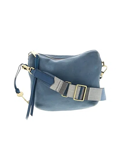 Pre-owned Fossil Leather Crossbody Bag In Blue
