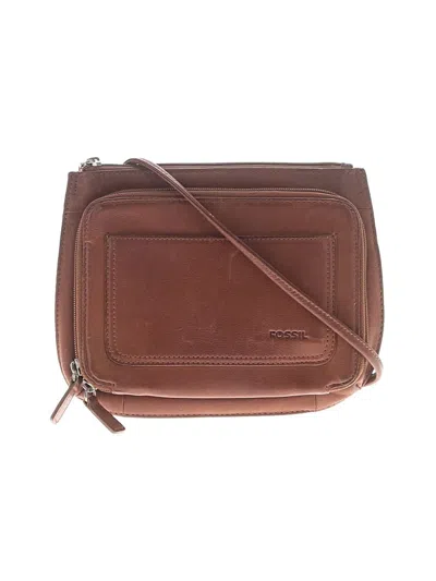 Pre-owned Fossil Leather Crossbody Bag In Brown