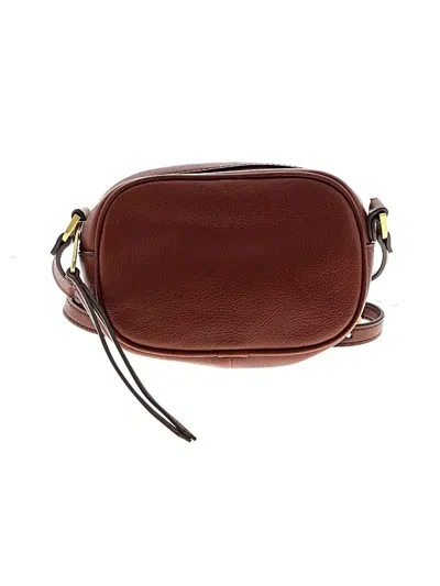 Pre-owned Fossil Leather Crossbody Bag In Burgundy