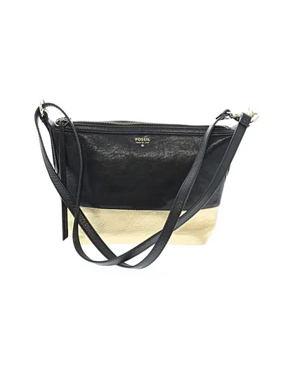 Pre-owned Fossil Leather Crossbody Bag In Gold