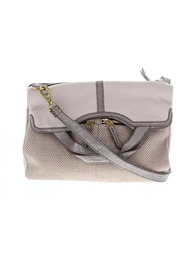 Pre-owned Fossil Leather Crossbody Bag In Gray