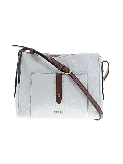 Pre-owned Fossil Leather Crossbody Bag In Gray