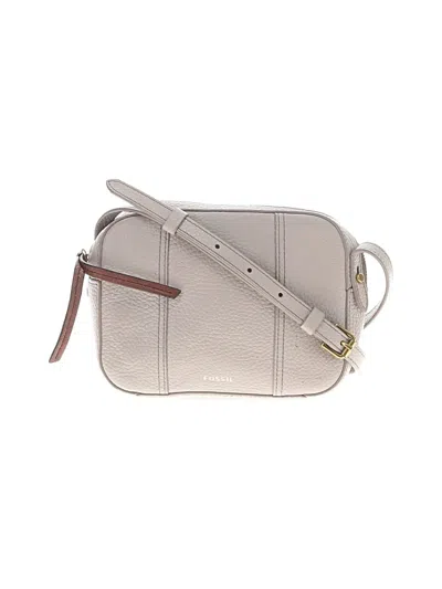 Pre-owned Fossil Leather Crossbody Bag In Gray