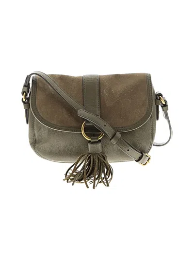 Pre-owned Fossil Leather Crossbody Bag In Green