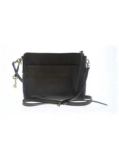 Pre-owned Fossil Leather Crossbody Bag In Green