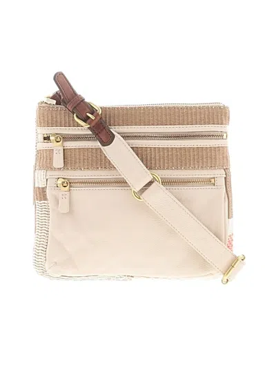 Pre-owned Fossil Leather Crossbody Bag In Ivory