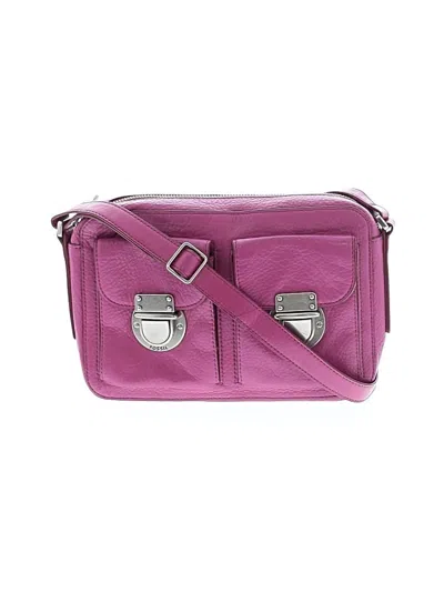 Pre-owned Fossil Leather Crossbody Bag In Pink