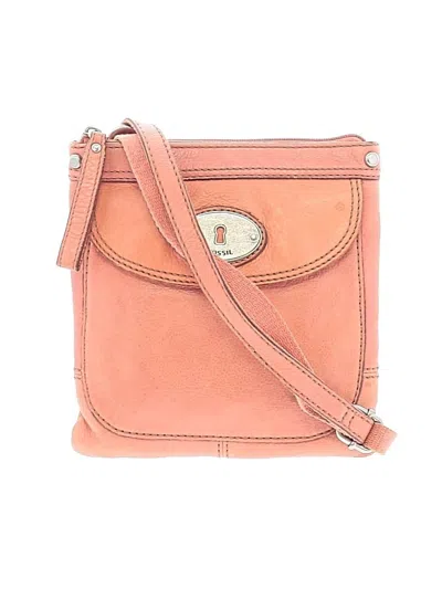 Pre-owned Fossil Leather Crossbody Bag In Pink