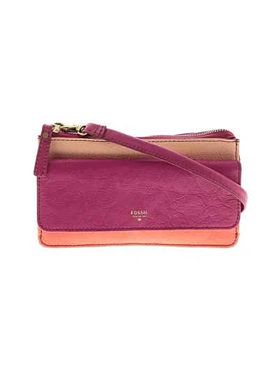 Fossil Leather Crossbody Bag In Purple