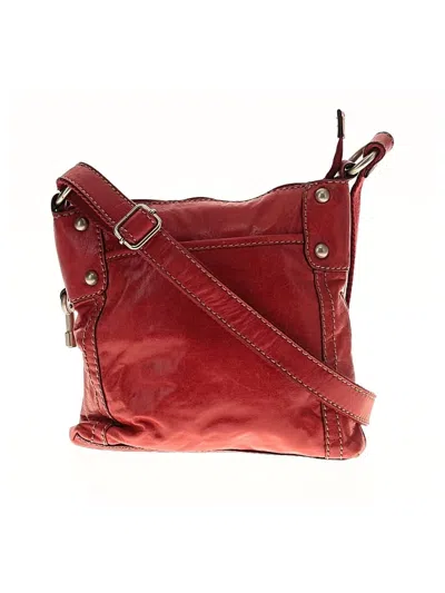 Pre-owned Fossil Leather Crossbody Bag In Red