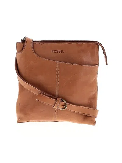 Pre-owned Fossil Leather Crossbody Bag In Tan