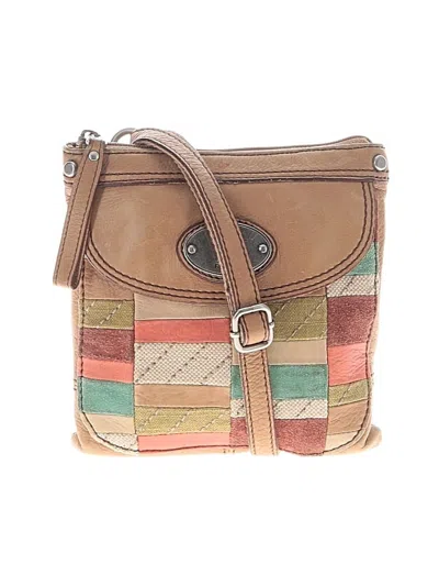 Pre-owned Fossil Leather Crossbody Bag In Tan
