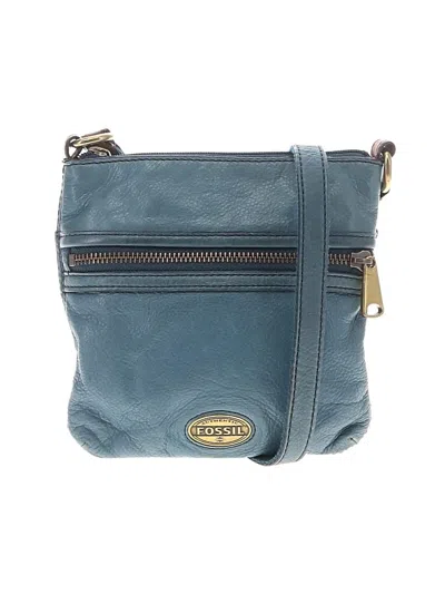 Pre-owned Fossil Leather Crossbody Bag In Teal