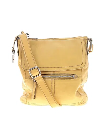Pre-owned Fossil Leather Crossbody Bag In Yellow