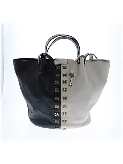 Pre-owned Fossil Leather Satchel In Black