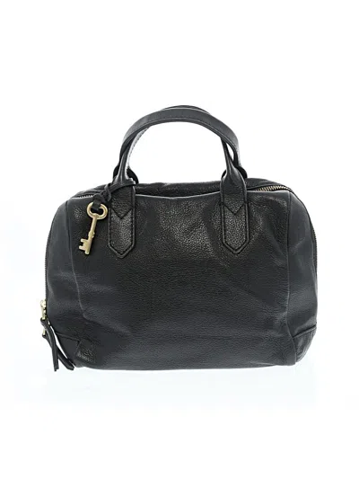 Pre-owned Fossil Leather Satchel In Black