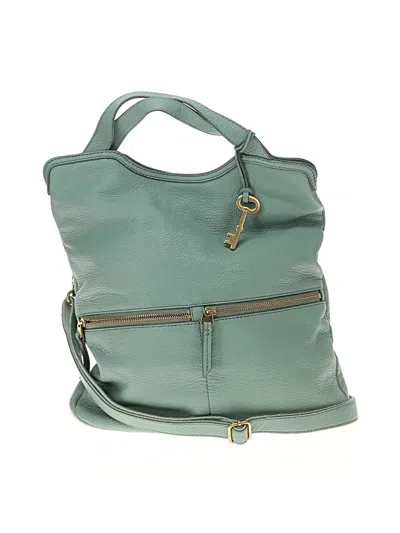 Pre-owned Fossil Leather Satchel In Blue