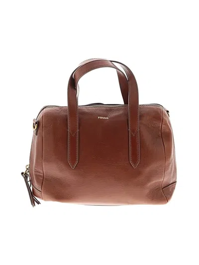 Pre-owned Fossil Leather Satchel In Brown