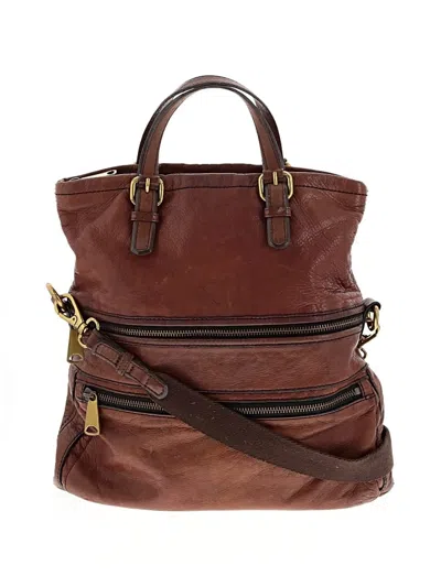 Pre-owned Fossil Leather Satchel In Brown