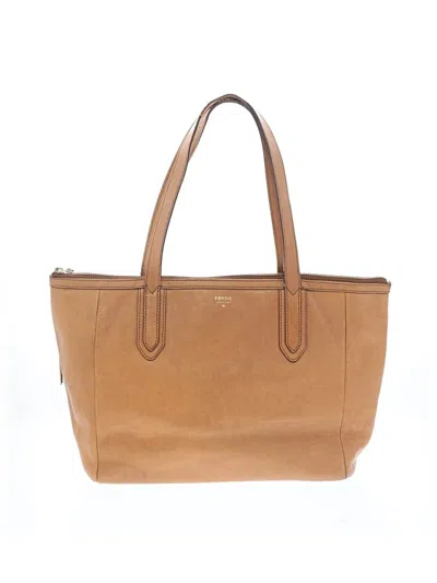Pre-owned Fossil Leather Tote Bag In Tan