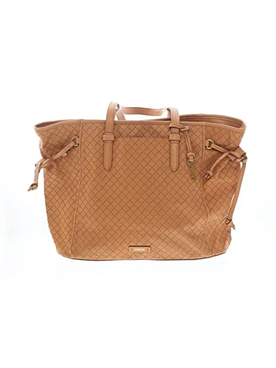 Pre-owned Fossil Leather Tote Bag In Tan