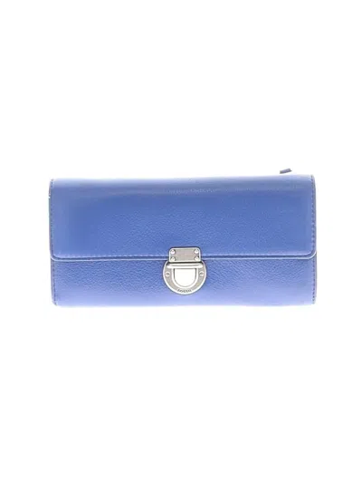 Pre-owned Fossil Leather Wallet In Blue
