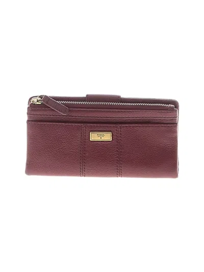 Pre-owned Fossil Leather Wallet In Burgundy