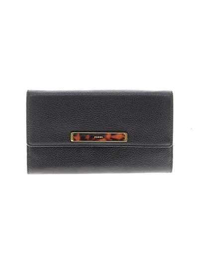Pre-owned Fossil Leather Wallet In Gray