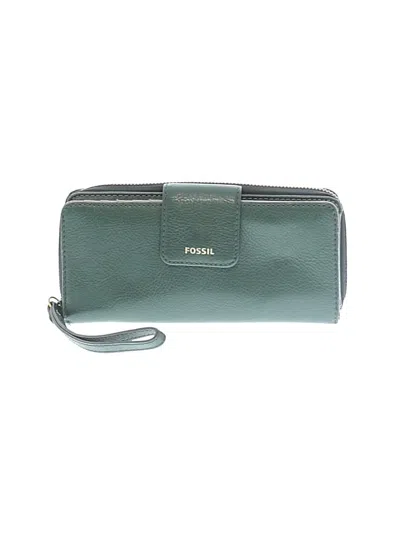 Pre-owned Fossil Leather Wallet In Green