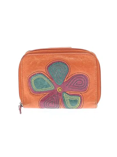 Pre-owned Fossil Leather Wallet In Orange
