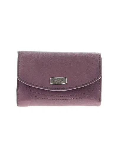 Pre-owned Fossil Leather Wallet In Purple